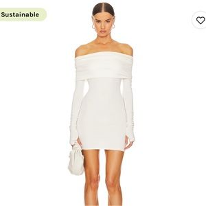 COPY - Helsa x revolve matte Jersey off shoulder mini dress in ivory